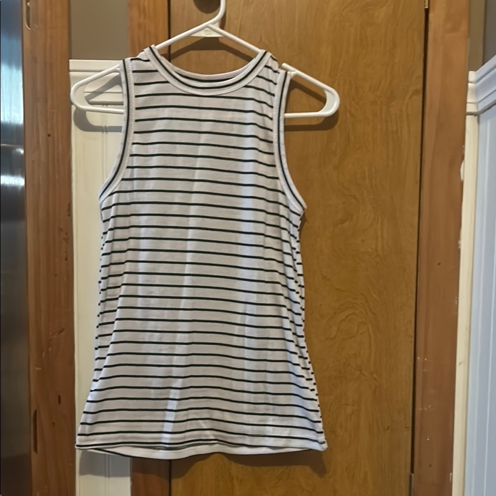 Just Be Black and White Striped Tank Top